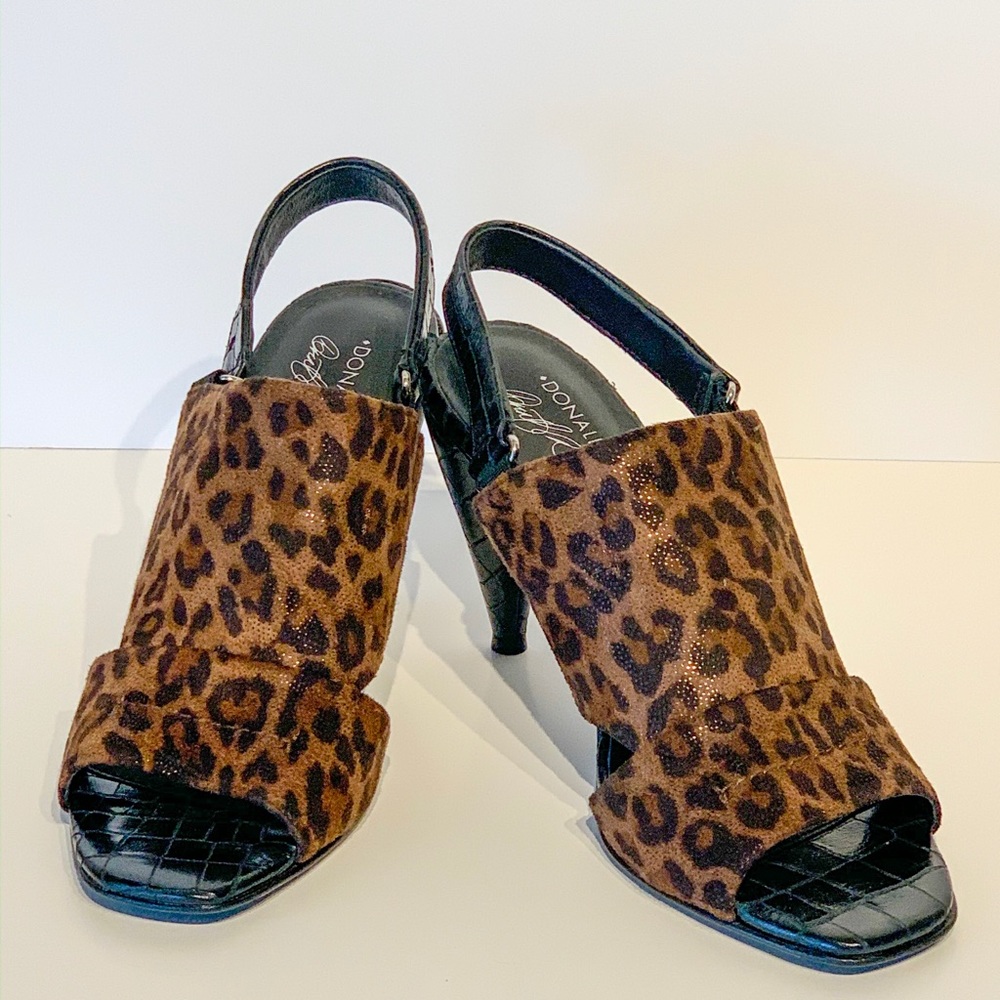 Donald J Pliner Leopard Ima Straped Heel Sz. 7 M